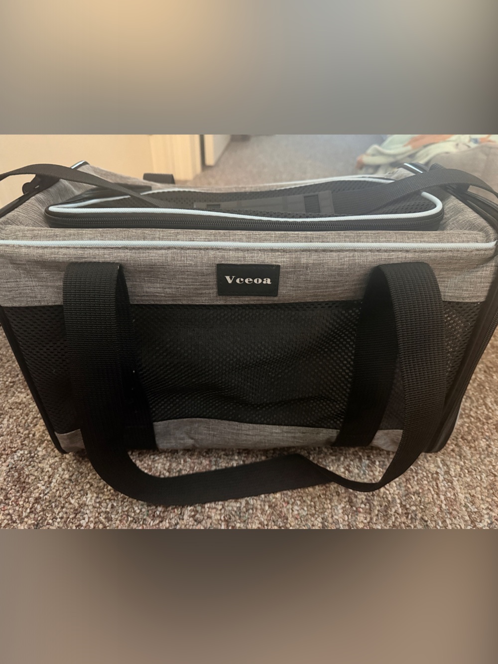 Gray & Black Soft-Sided Pet Carrier - Portable Dog Carrier